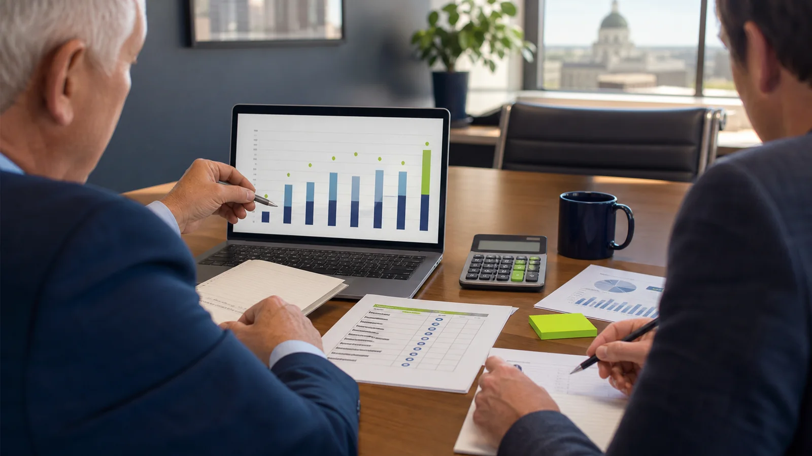 Fort Wayne CPA and business owner reviewing an S-corporation compensation analysis